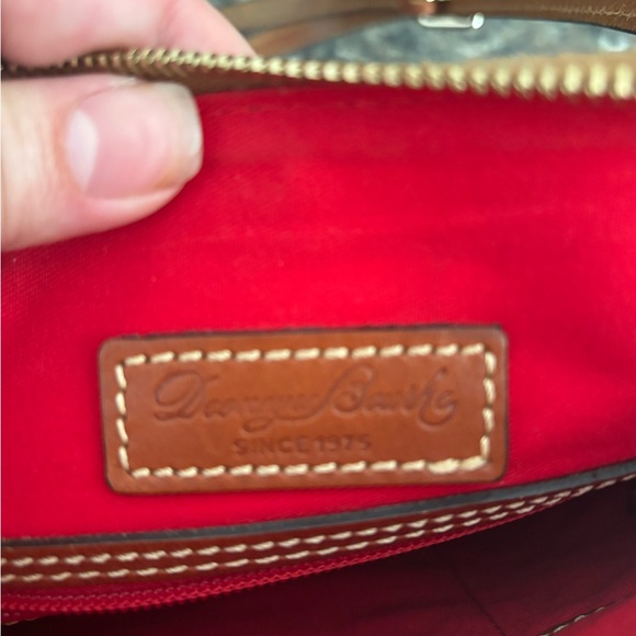 Dooney & Bourke Gray Leather Crossbody Bag with Brown Trim - Picture 9 of 9